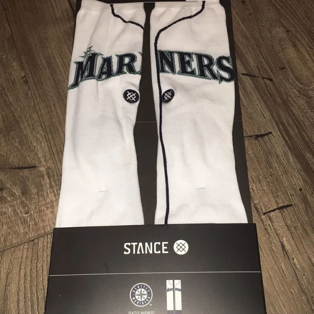 New Stance Seattle Mariners White Team baseball crew sports socks M